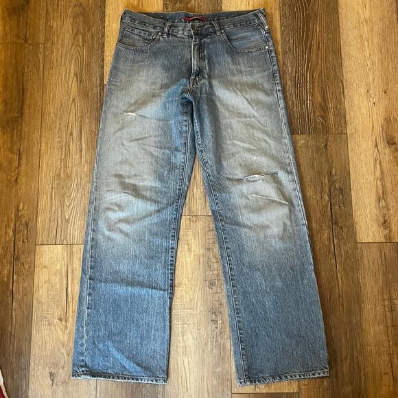 VTG 90s Unionbay Wide Leg Baggy Jeans Mens 34x32 Grunge Faded Skater Hong Kong - Picture 2 of 11